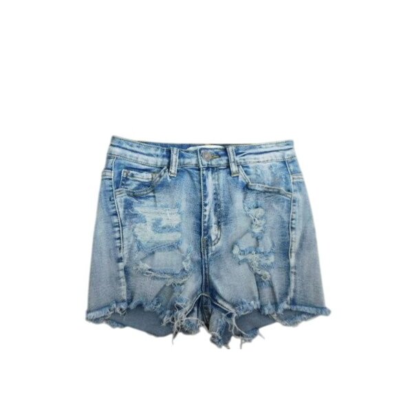 Nature Size S Small Ripped Distressed STRETCH Denim High Rise Jean Shorts - Picture 1 of 2